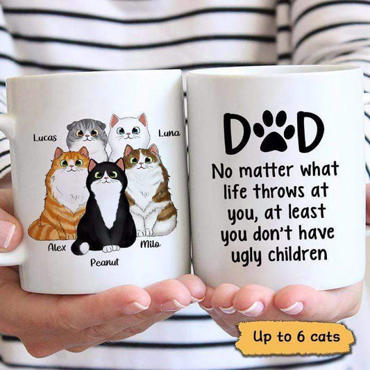 Mugs No Matter What Cat Dad Fluffy Cat Personalized Mug 11oz