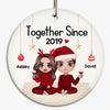Ornament Doll Couple Sitting Christmas Personalized Circle Ornament