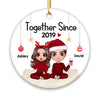 Ornament Doll Couple Sitting Christmas Valentine's Day Gift For Him For Her Personalized Circle Ornament