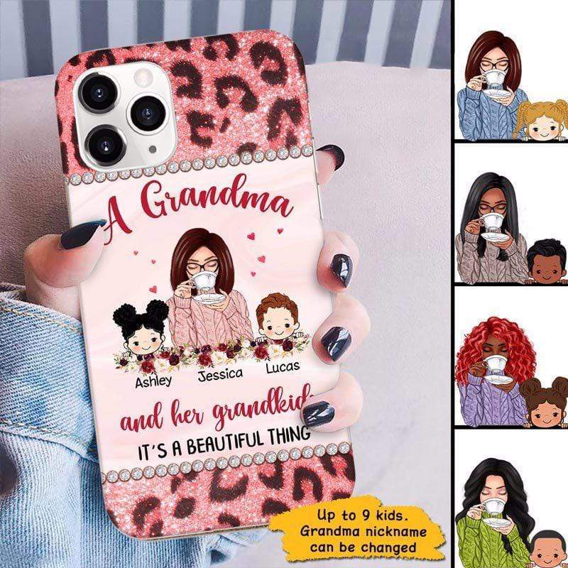 Phone Case Grandma Grandkids Beautiful Thing Personalized Phone Case IPHONE / 12 PRO MAX