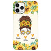 Phone Case Sunflower Messy Bun Mom Life Personalized Phone Case