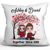 Pillow Doll Couple Sitting Under Heart Tree Valentine‘s Day Gift For Him For Her Personalized Pillow (Insert Included)