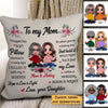 Pillow Doll Daughter To My Mom Flower Personalized Pillow (Insert Included) 12x12 / Linen