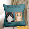 Pillow Double Trouble Cute Fluffy Cat Personalized Pillow 18x18 / Linen