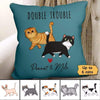 Pillow Double Trouble Fluffy Walking Cat Personalized Pillow (Insert Included) 18x18 / Linen
