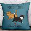 Pillow Double Trouble Fluffy Walking Cat Personalized Pillow (Insert Included)