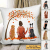 Pillow Fall Season Life Is Better With A Dog Personalized Pillow (Insert Included) 18x18 / Linen
