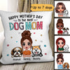 Pillow Floral Happy Mother‘s Day World’s Best Dog Mom Doll Woman Personalized Pillow (Insert Included) 12x12 / Linen