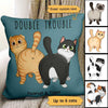 Pillow Fluffy Cat Butt Personalized Pillow (Insert Included) 18x18 / Linen