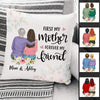Pillow Mother Daughter Flower Personalized Pillow (Insert Included) 18x18 / Linen