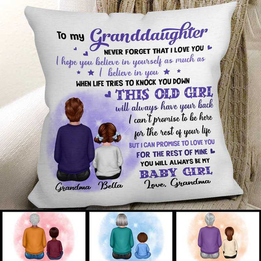 Pillow Purple To My Granddaughter Grandson Gift For Grandchildren Personalized Pillow (Insert Included) 12x12 / Linen