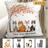 Pillow Sitting Cat Cartoon Under Tree Personalized Pillow (Insert Included) 18x18 / Linen