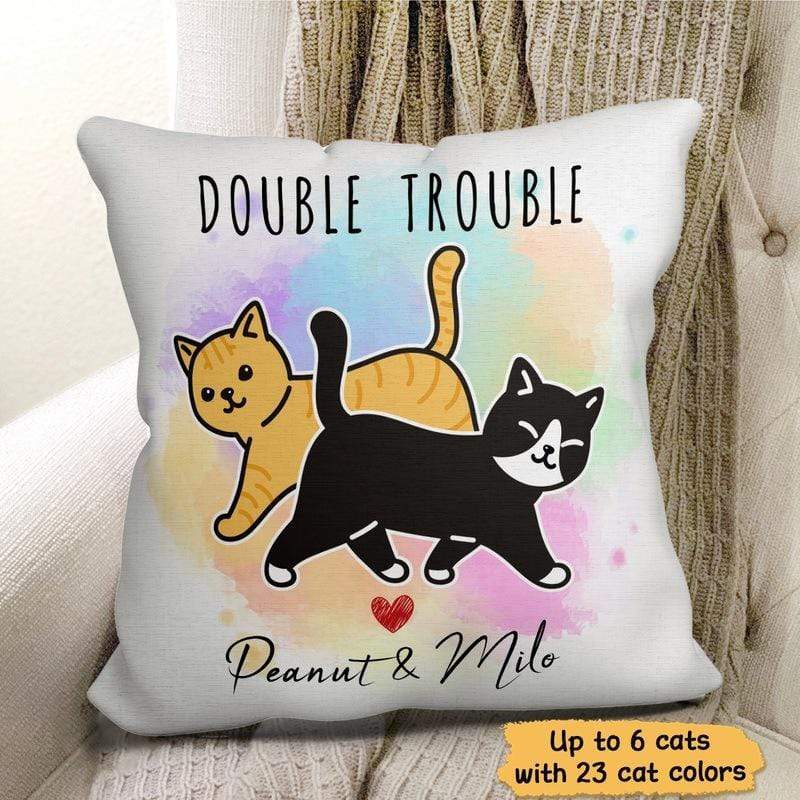 Pillow Walking Cat Colorful Theme Personalized Pillow (Insert Included)