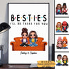 Poster Doll Besties Sisters Siblings Sitting On Couch Personalized Vertical Poster 12x18