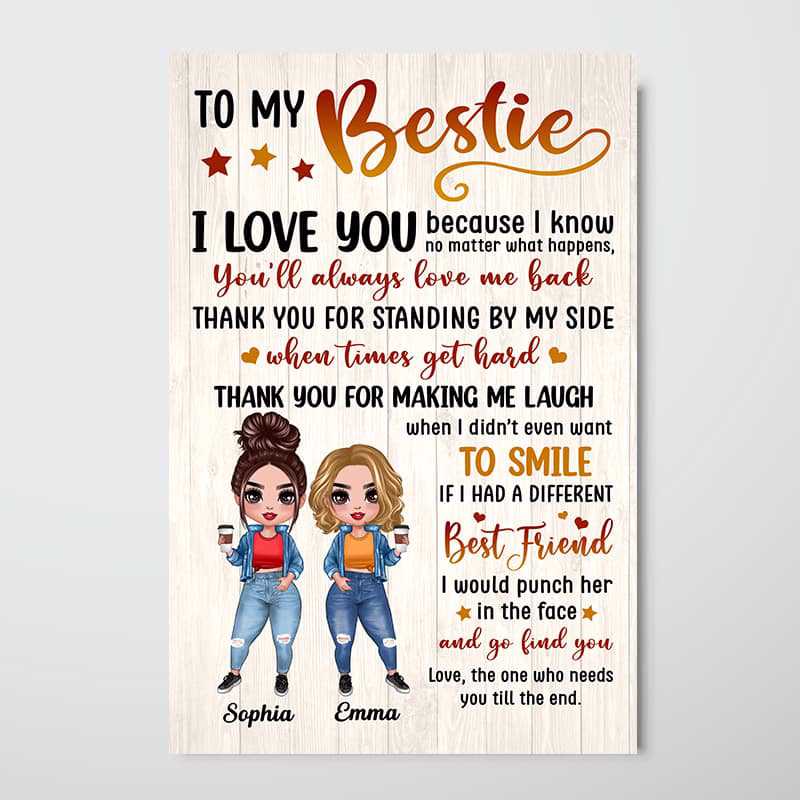 Poster Doll Besties To My Bestie Personalized Vertical Poster