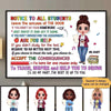 Poster Doll Teacher Notice To Students Personalized Horizontal Poster 18x12