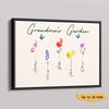 Poster Family Birth Months Flowers Personalized Horizontal Poster 18x12