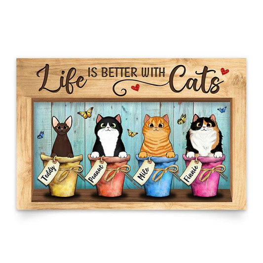 Poster Home Is Where The Cats Are Personalized Horizontal Poster