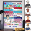 Poster Male Teacher Classroom Wood Texture Personalized Vertical Poster 12x18
