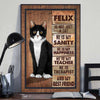 Poster My Cat My Sanity Personalized Vertical Poster 12x18