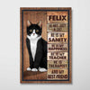 Poster My Cat My Sanity Personalized Vertical Poster