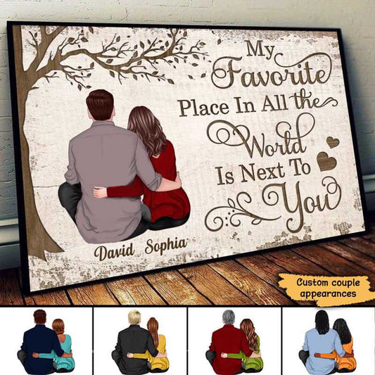 Poster My Favorite Place Couple Valentine‘s Day Gift Personalized Poster 18x12