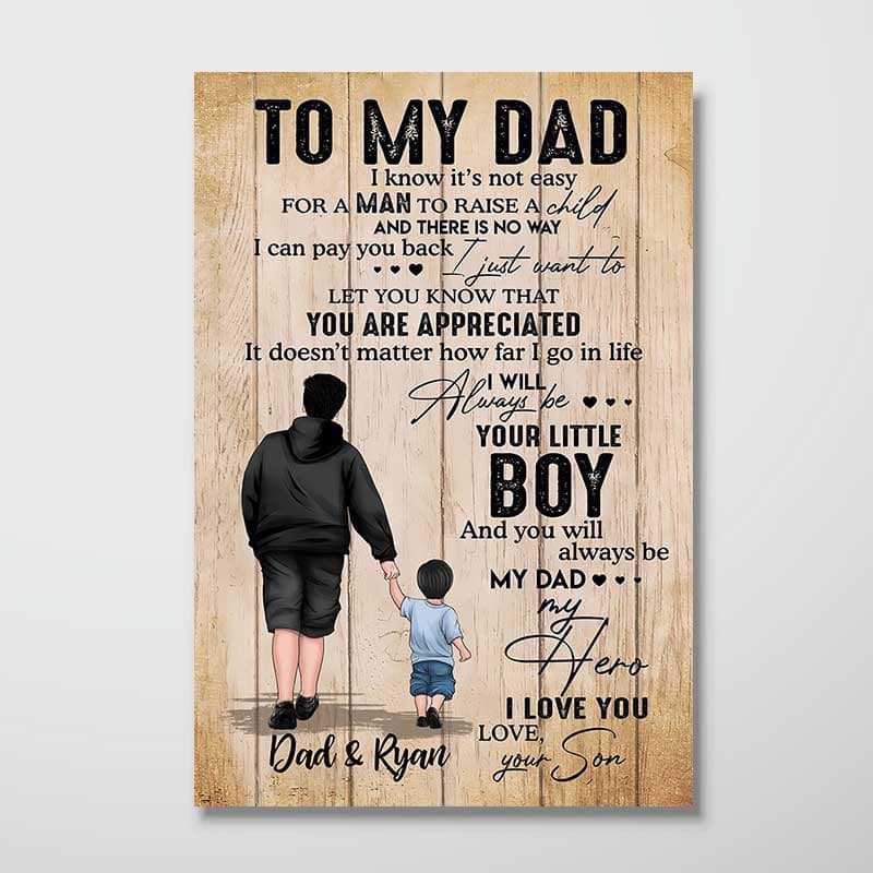 Poster To My Dad From Little Son Daughter Personalized Vertical Poster