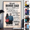 Poster To My Stepdad Bonus Dad From Daughter Personalized Vertical Poster 12x18