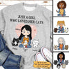 Sweatshirt Just A Girl Who Loves Her Cat Personalized Sweatshirt (Ash) Sweatshirt / S / Ash