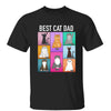 T-Shirt Best Cat Dad Mom Retro Frame Fluffy Cat Personalized Shirt Classic Tee / Black Classic Tee / S