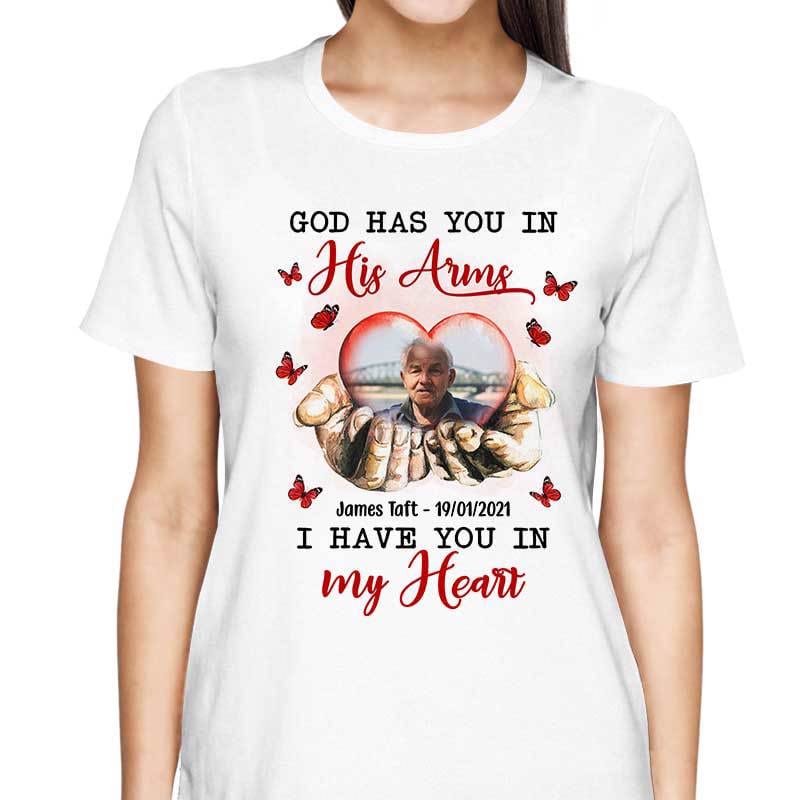 T-Shirt Big Piece Of My Heart God Hand Photo Memorial Personalized Shirt