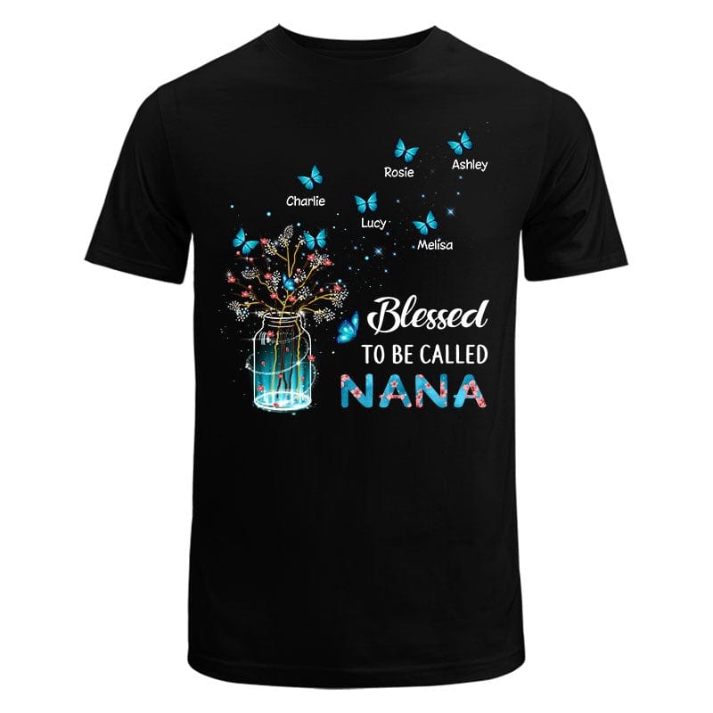 T-Shirt Blessed To Be Called Grandma Butterfly Personalized Shirt