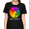 T-Shirt Dog Mom Half Colorful Daisy Flower Personalized Shirt