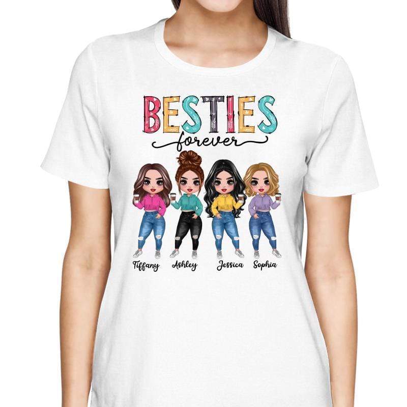 T-Shirt Doll Besties Floral Leopard Checkered Pattern Personalized Shirt