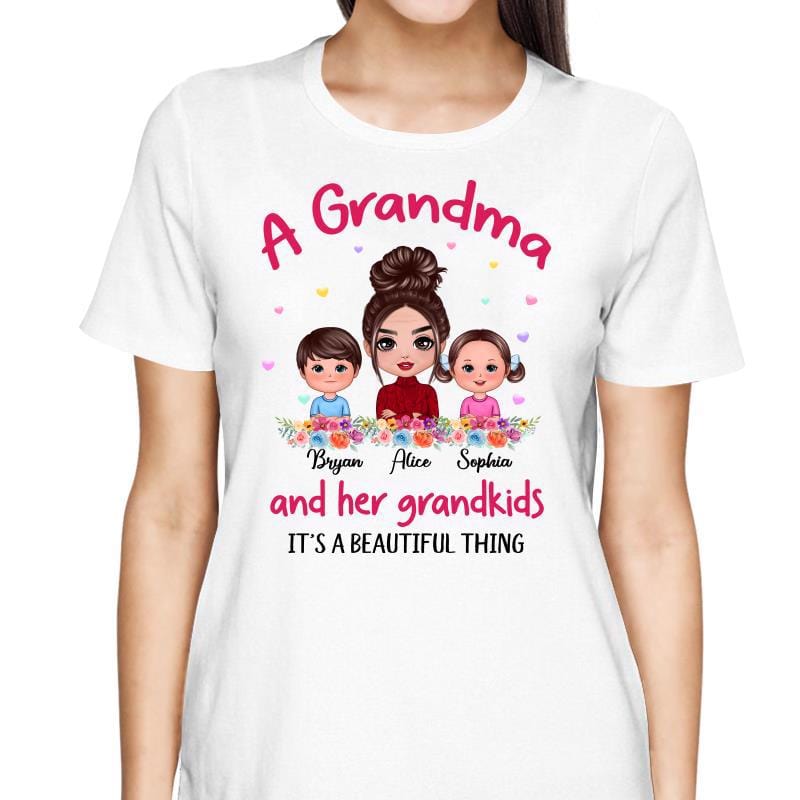 T-Shirt Doll Grandma & Grandkids Beautiful Thing Personalized Shirt