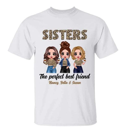 T-Shirt Doll Sisters Siblings Perfect Best Friends Leopard Checkered Floral Galaxy Personalized Shirt Classic Tee / White Classic Tee / S