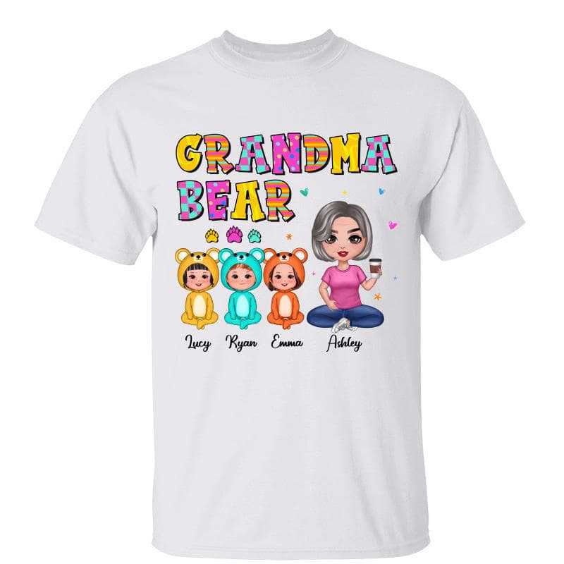 T-Shirt Grandma Bear Mom Auntie Doll Kids Mother‘s Day Gift Personalized Shirt Classic Tee / White Classic Tee / S