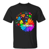 T-Shirt Grandma Colorful Daisy Flower Hearts Personalized Shirt Classic Tee / Black Classic Tee / S