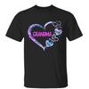 T-Shirt Grandma Mom Heart Hologram Personalized Shirt Classic Tee / Black Classic Tee / S