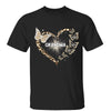 T-Shirt Leopard Butterflies Heart Grandma Personalized Shirt Classic Tee / Black Classic Tee / S