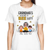 T-Shirt Reason To Bee Happy Doll Grandma And Grandkids Sitting Personalized Shirt Classic Tee / Ash Classic Tee / S