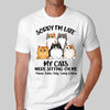 T-Shirt Sorry I‘m Late Fluffy Cats Sitting On Me Personalized Shirt