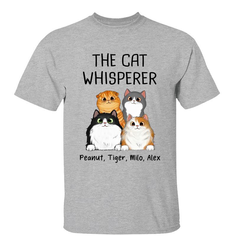 T-Shirt The Cat Whisperer Fluffy Cats Personalized Shirt Classic Tee / Ash Classic Tee / S