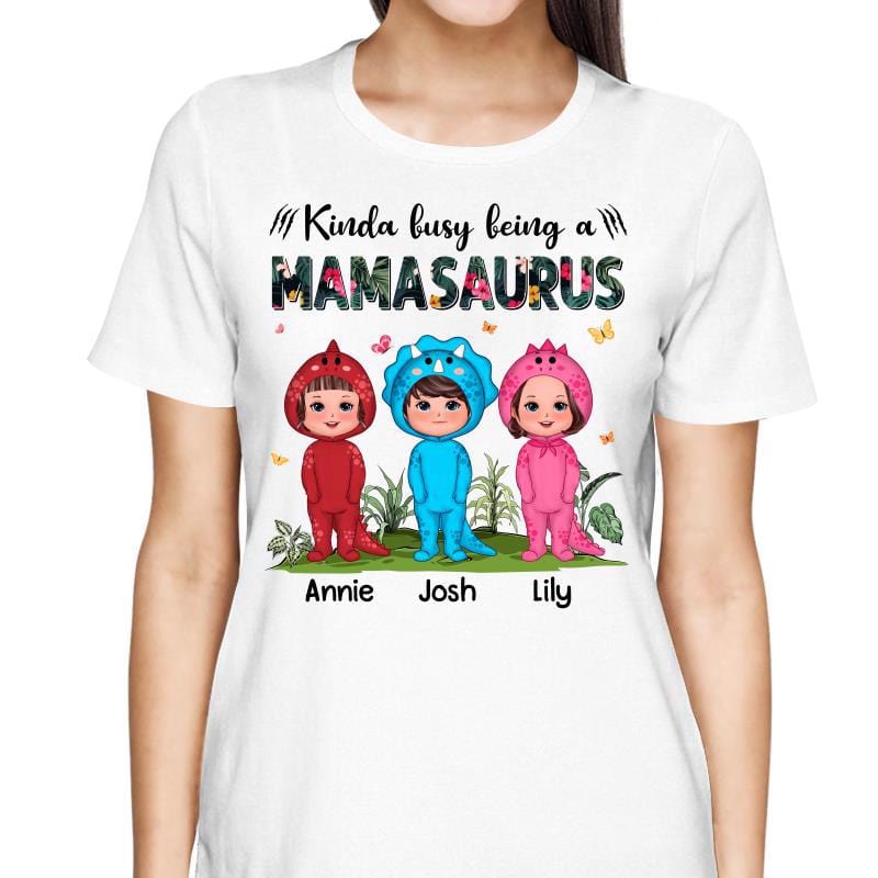 T-Shirt Tropical Kinda Busy Being Mamasaurus Grandmasaurus Personalized Shirt