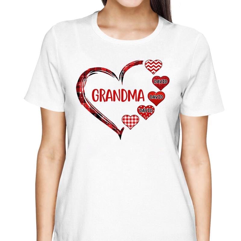 T-Shirt Valentine Heart Mom Grandma Personalized Shirt