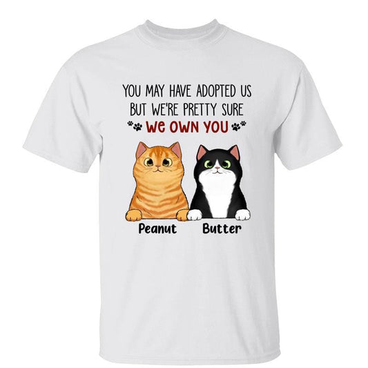 T-Shirt We Own You Funny Gift For Cat Lovers Personalized Shirt Classic Tee / Ash Classic Tee / S