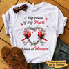 T-shirts A Big Piece Of My Heart Lives In Heaven Cardinals Memorial Personalized Shirt Classic Tee / S / White