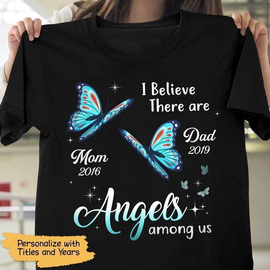 T-shirts Angels Among Us Butterfly Memorial Personalized Shirt