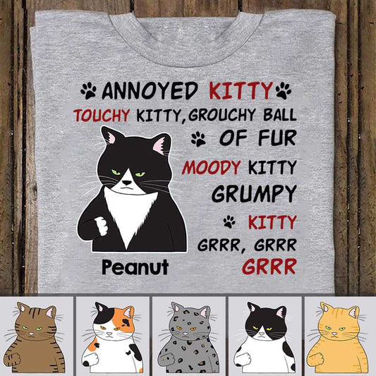 T-shirts Annoyed Kitty Cats Personalized Shirt Classic Tee / S / Ash