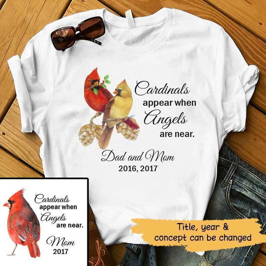 T-shirts Cardinal Appears Memorial Personalized Shirt Classic Tee / S / White